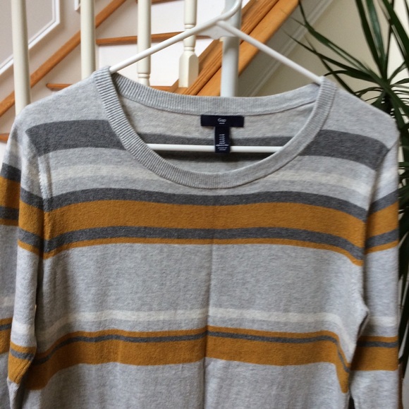 Gap sweater with grey/yellow/white stripes M - Picture 2 of 8